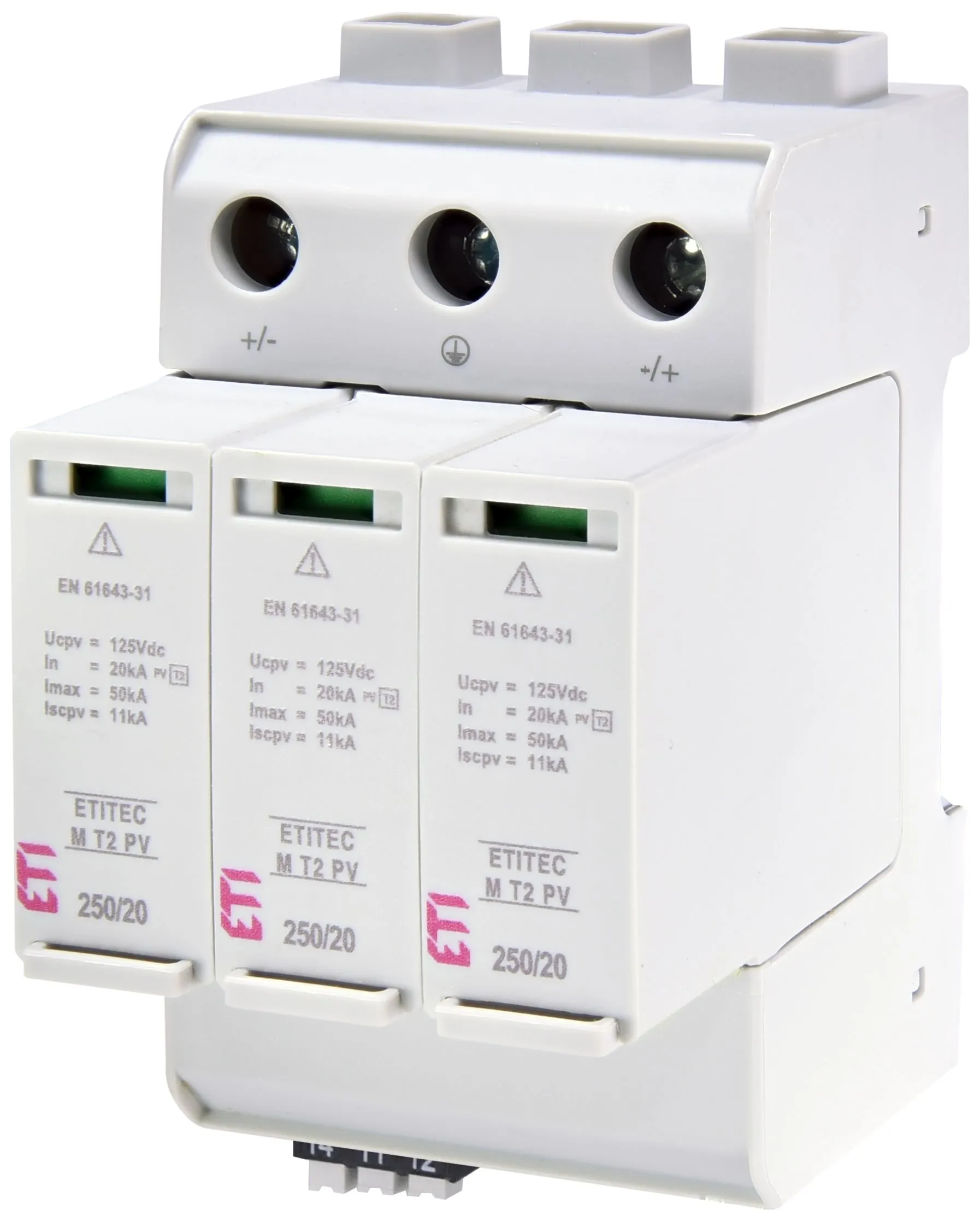 Viršįtampių ribotuvas ETITEC M T2 PV 250/20 Y RC 002440733