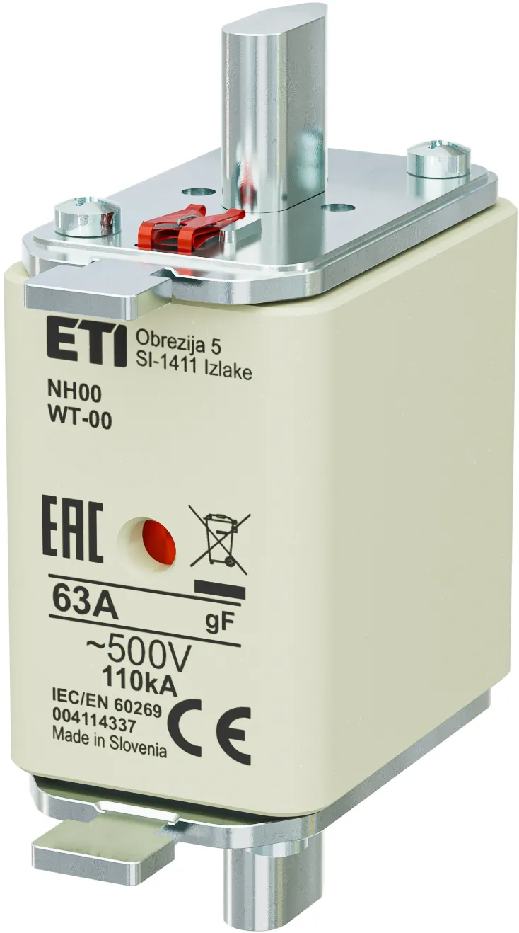 Saugikliai NH00/WT-00 gF 63A/500V 004114337