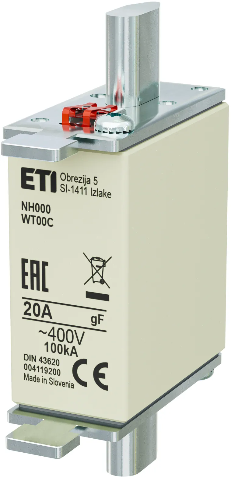 Saugikliai NH000 gF 20A/400V 004119200