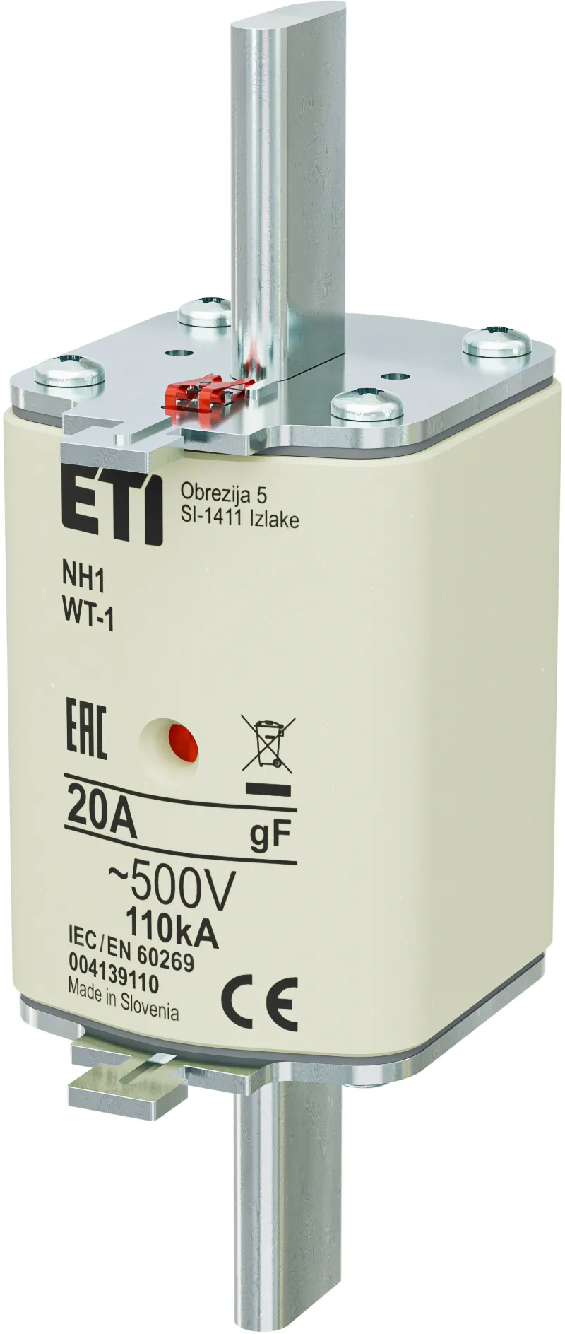 Saugikliai NH1/WT-1 gF 20A/500V 004139110