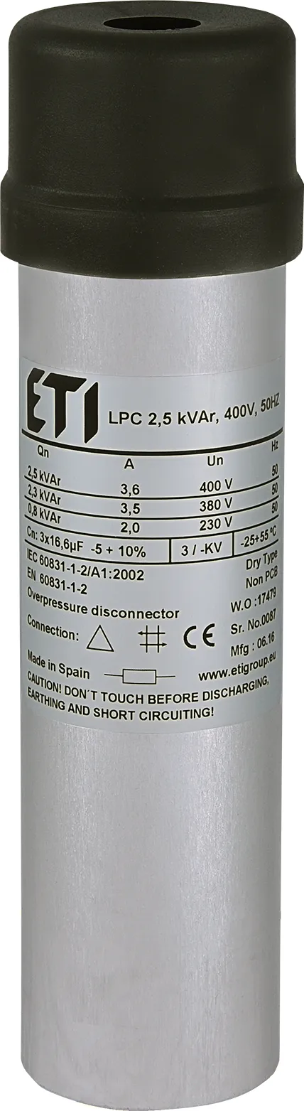 Kondensatorius LPC 2,5 kVAr, 400V, 50Hz 004656702