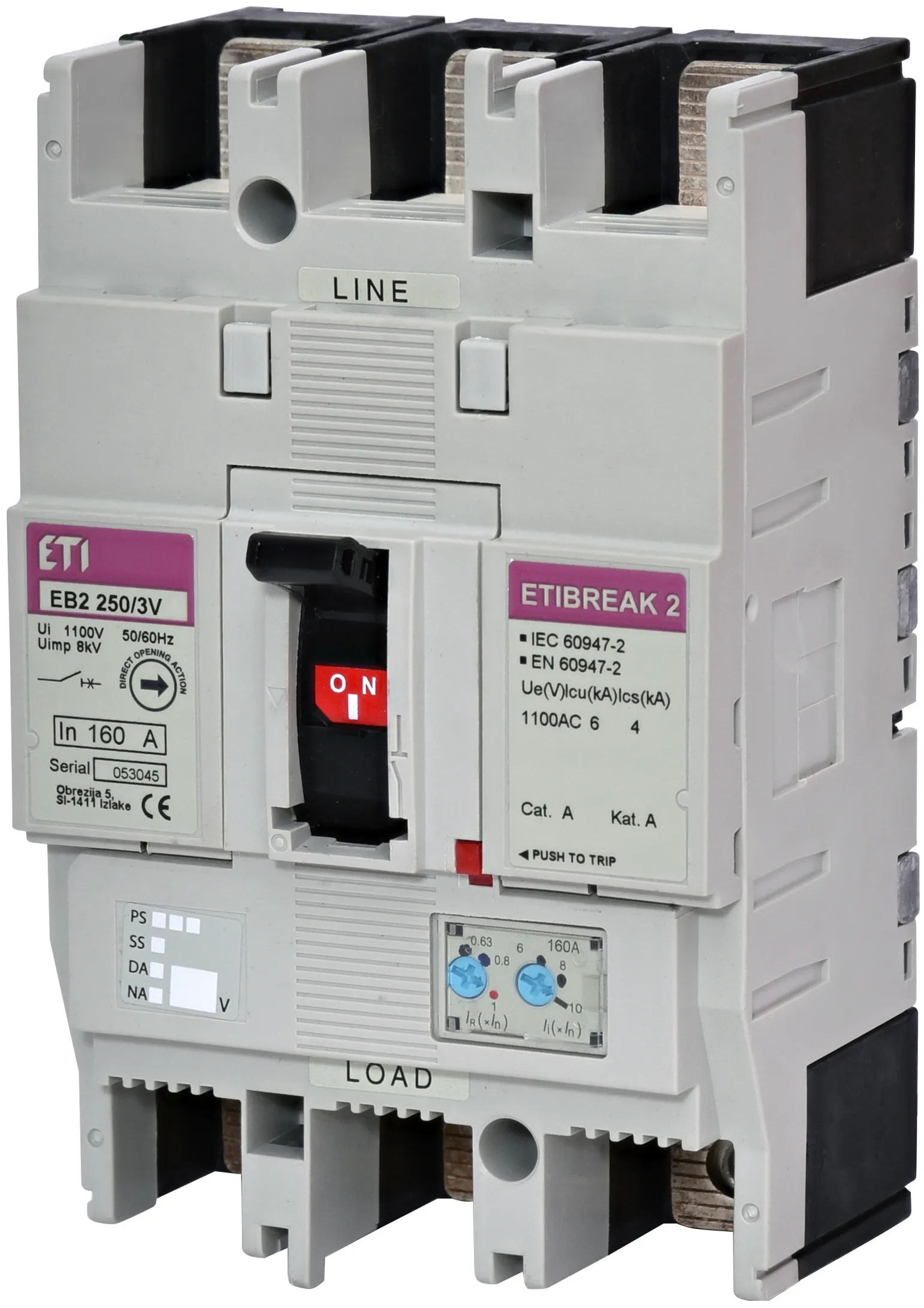 Pramoninis aut. jungiklis EB2 630/3VE 630A 3p 1100V 004671380