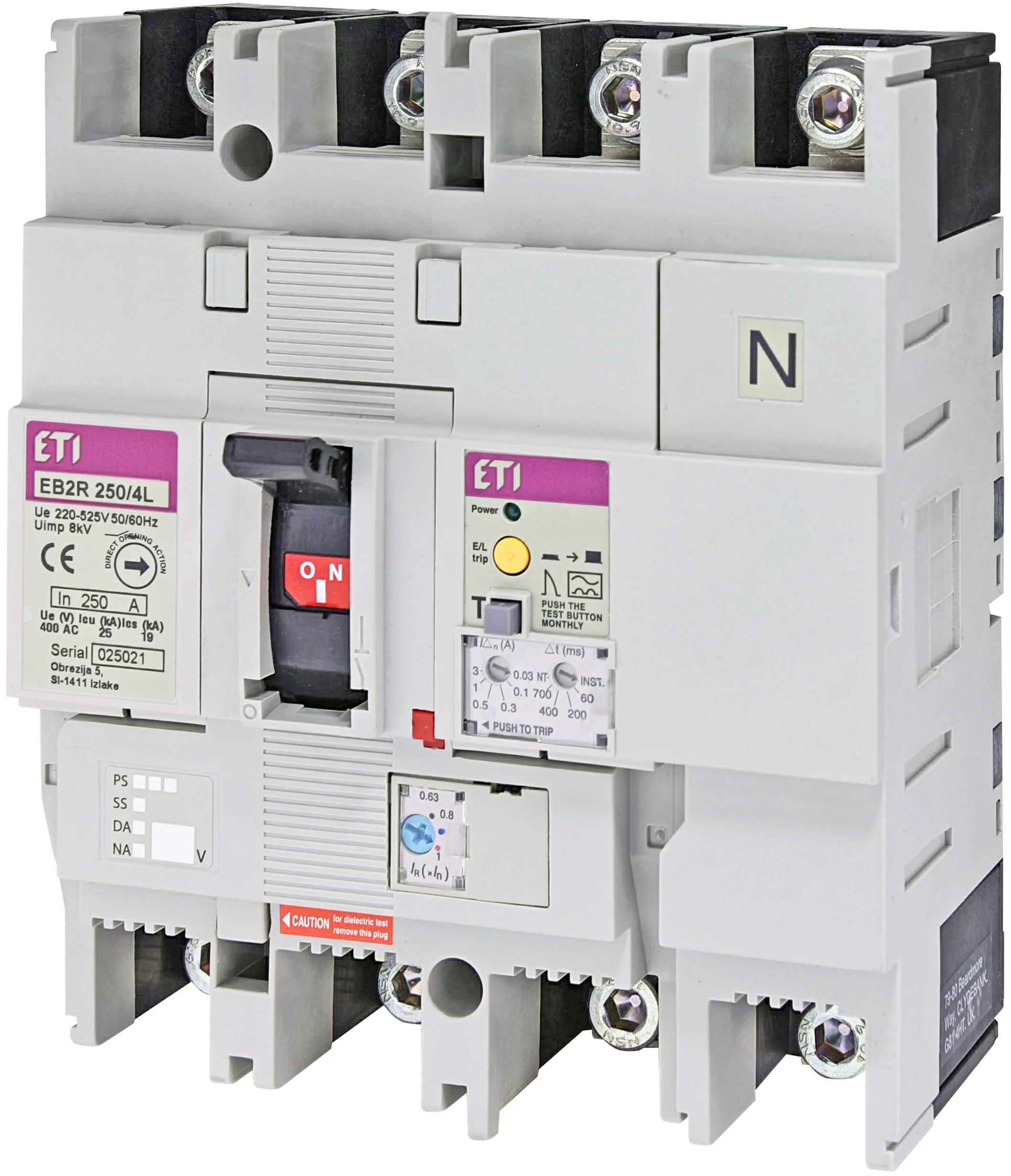 Pramoninis aut. jungiklis EB2R 250/4L 250A 4P 004671584