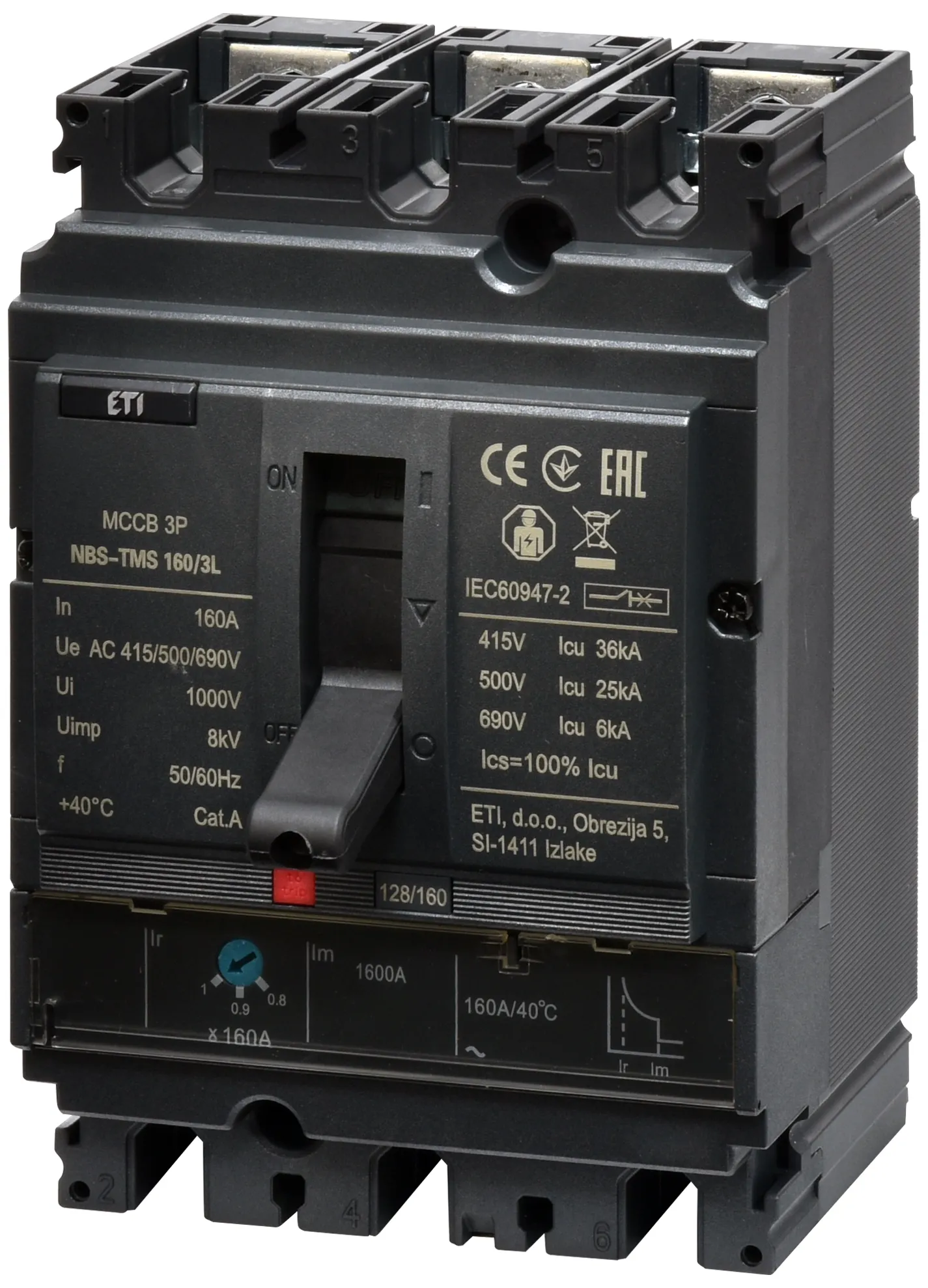 Pramoninis aut. jungiklis NBS-TMS 160/3L 160A 3P 004673009