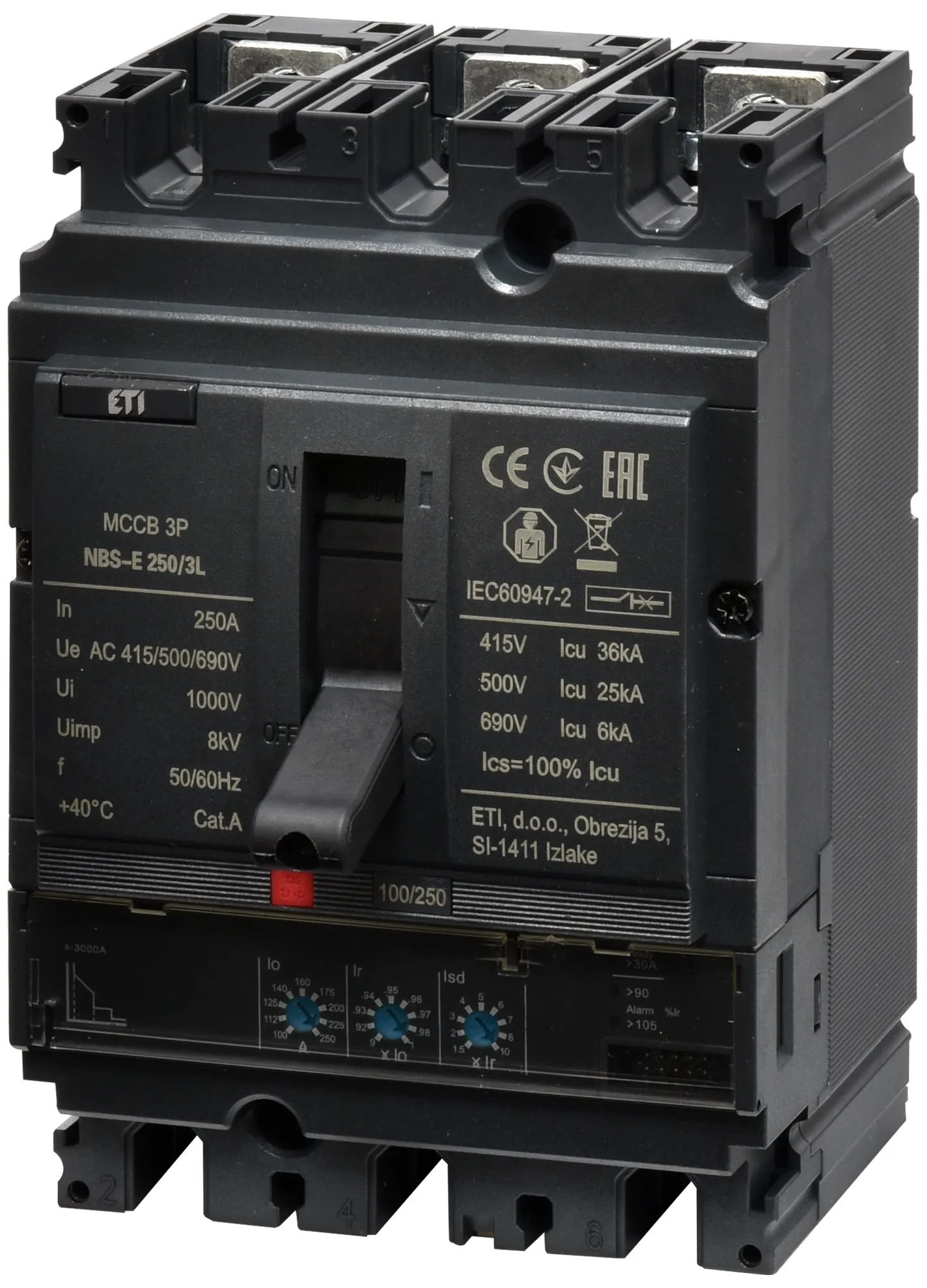 Pramoninis aut. jungiklis NBS-E 250/3L 250A 3P 004673079