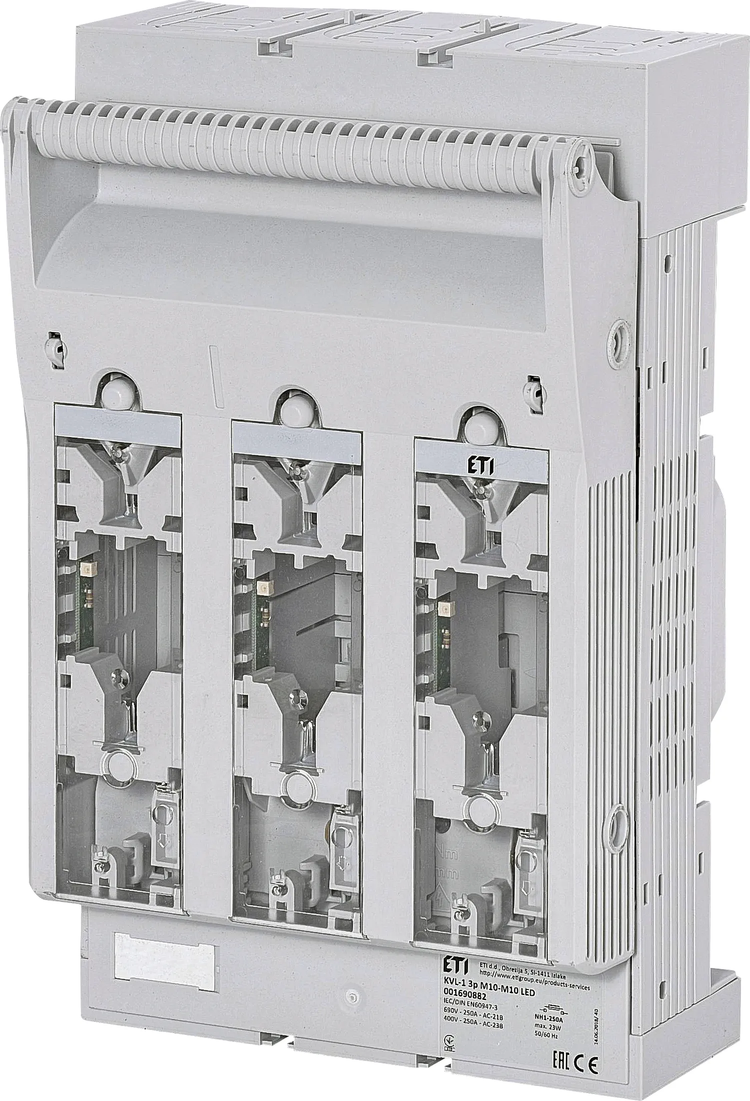 Saugiklių kirtiklis KVL-1 3p M10-M10 LED 001690882