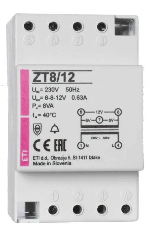 Skambučių transformatoriai ZT 8/12 002411006