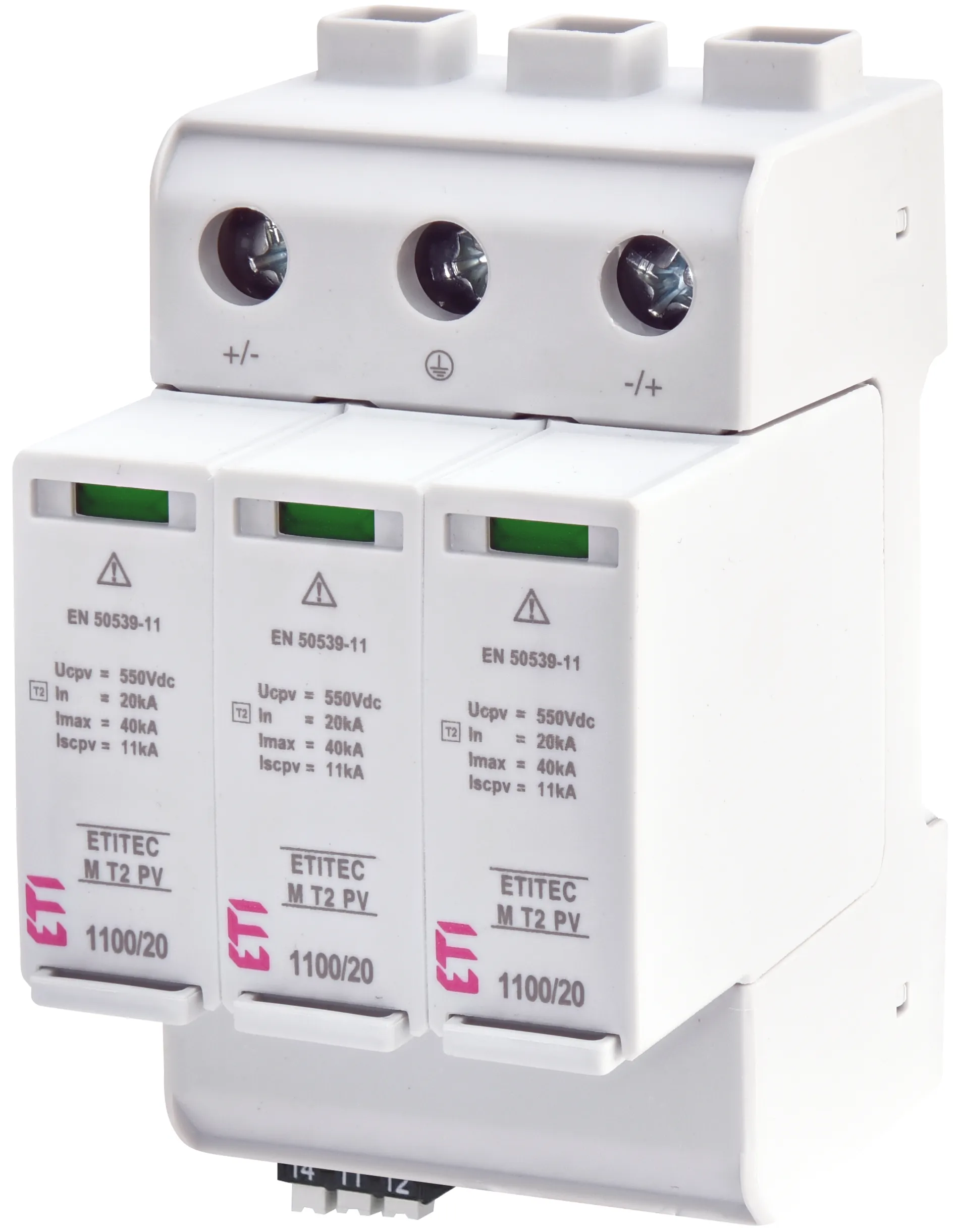 Viršįtampių ribotuvas ETITEC M T2 PV 1100/20 Y RC 002440516