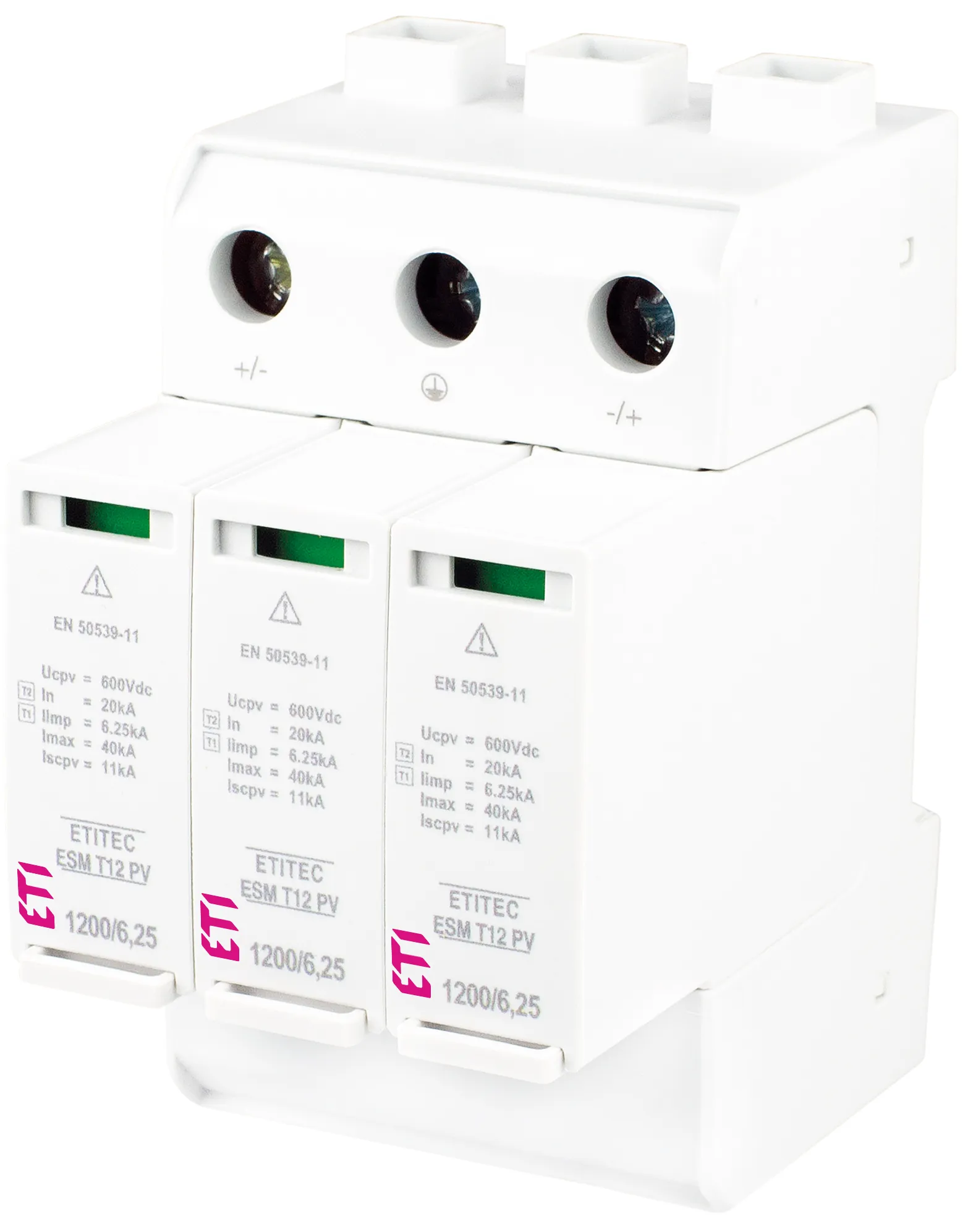 Viršįtampių ribotuvas ETITEC ESM T12 PV 1200/6,25 Y 002440640