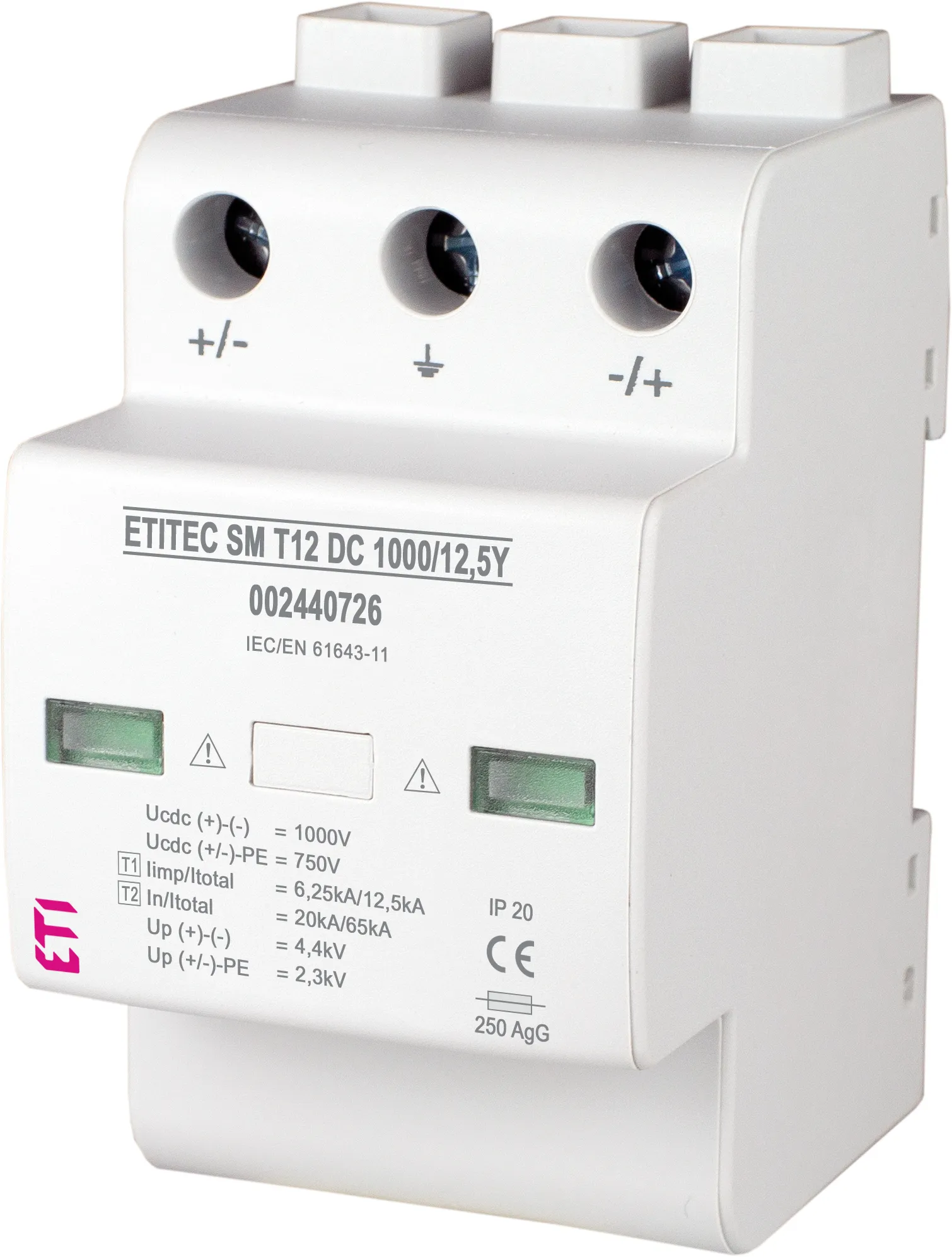 Viršįtampių ribotuvas ETITEC SM T12 DC 1000/12,5 Y R 002440727