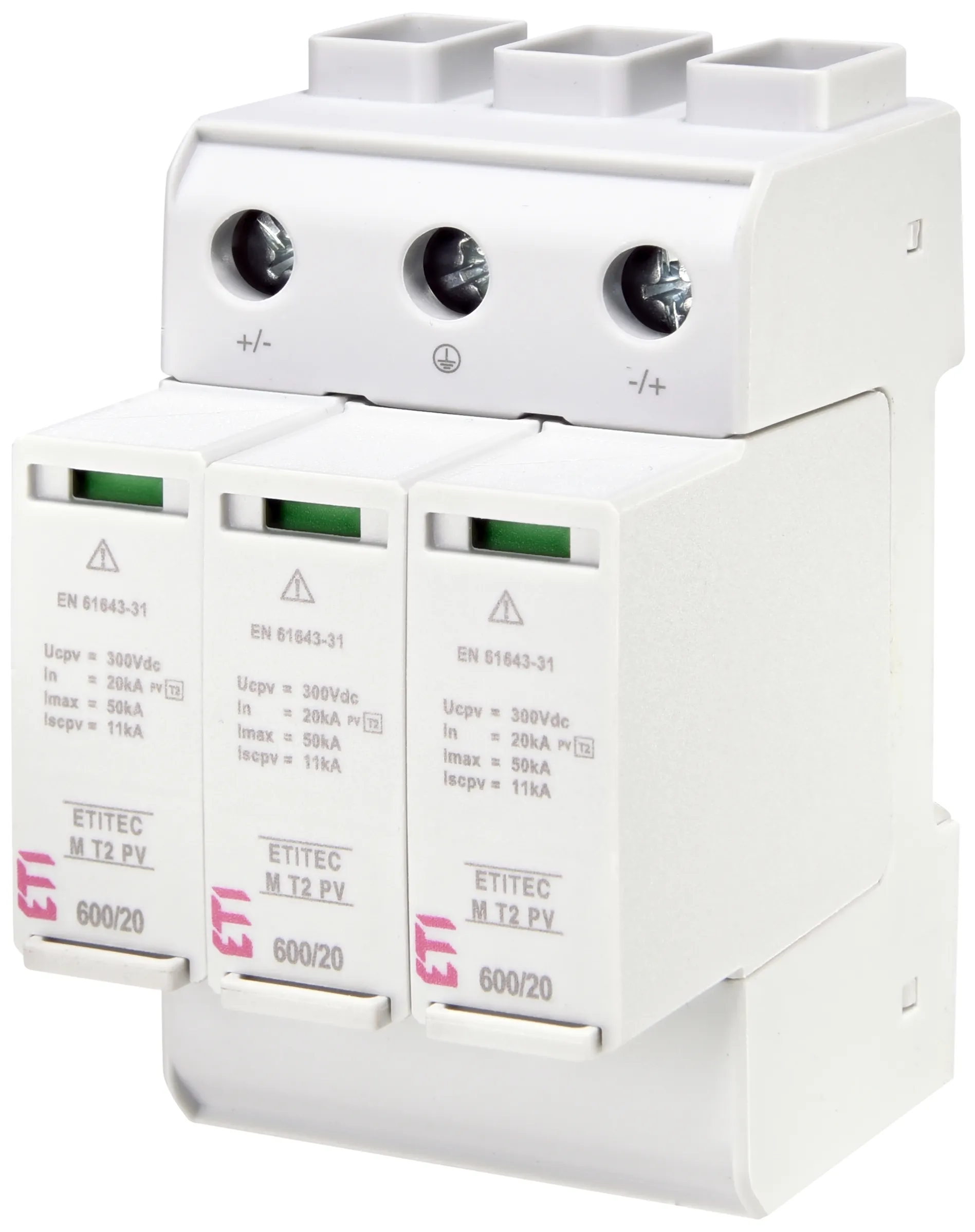 Viršįtampių ribotuvas ETITEC M T2 PV 600/20 Y 002440735