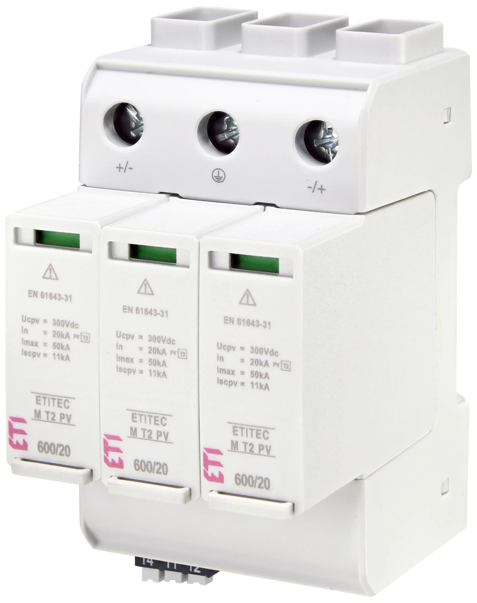 Viršįtampių ribotuvas ETITEC M T2 PV 600/20 Y RC 002440736