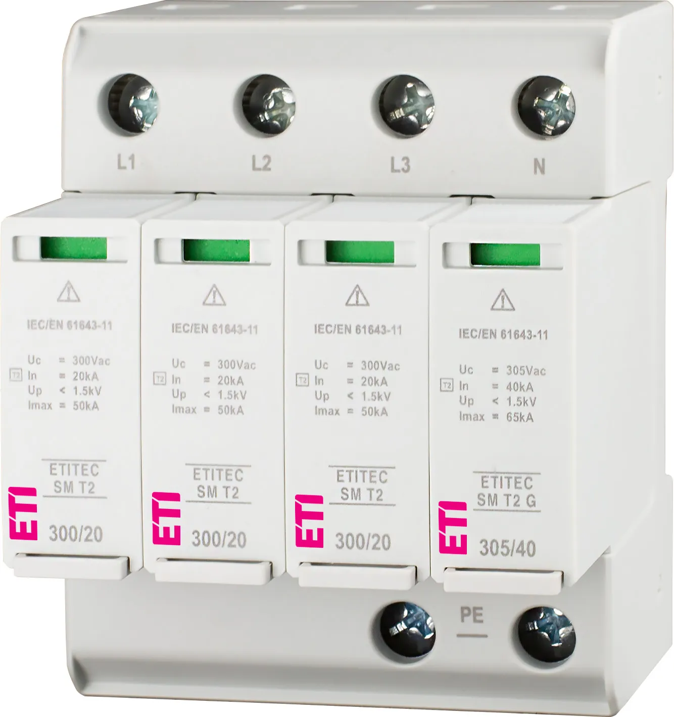 Viršįtampių ribotuvas ETITEC SM T2 300/20 3+1 002440754