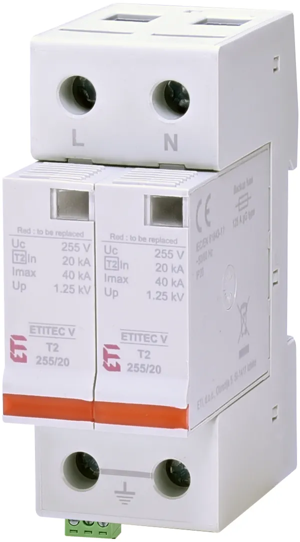 Viršįtampių ribotuvas ETITEC V T2 255/20 2+0 RC 002442959