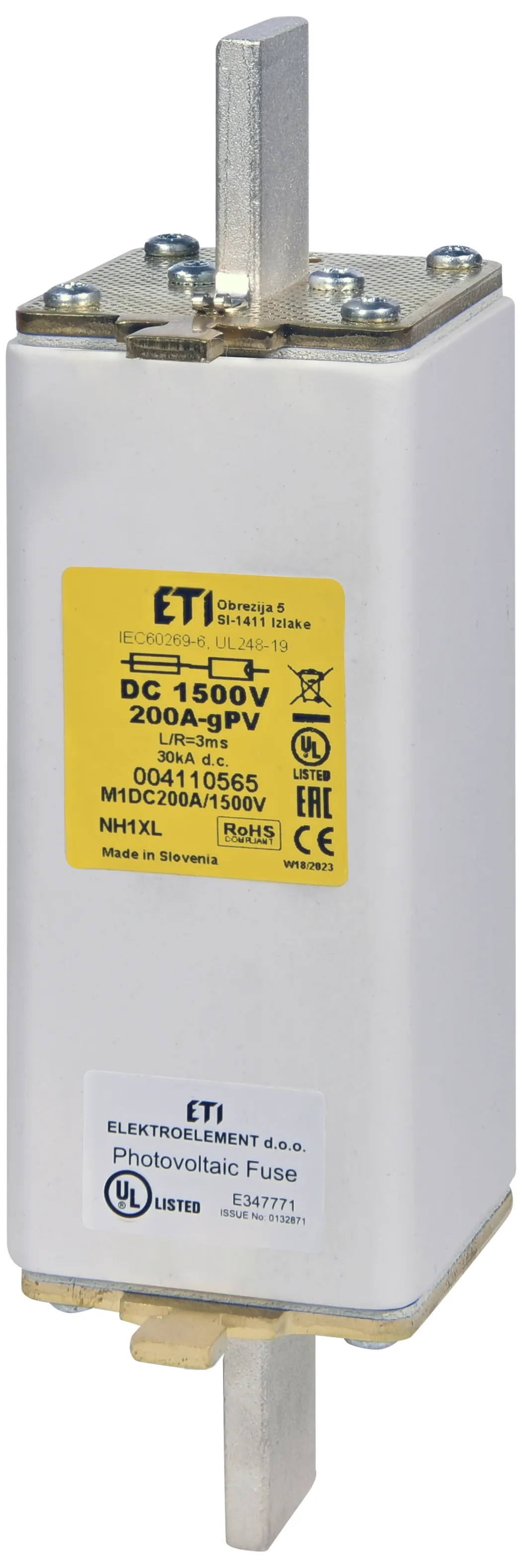 Saugikliai NH1XL gPV 50A/1500V DC UL 004110621