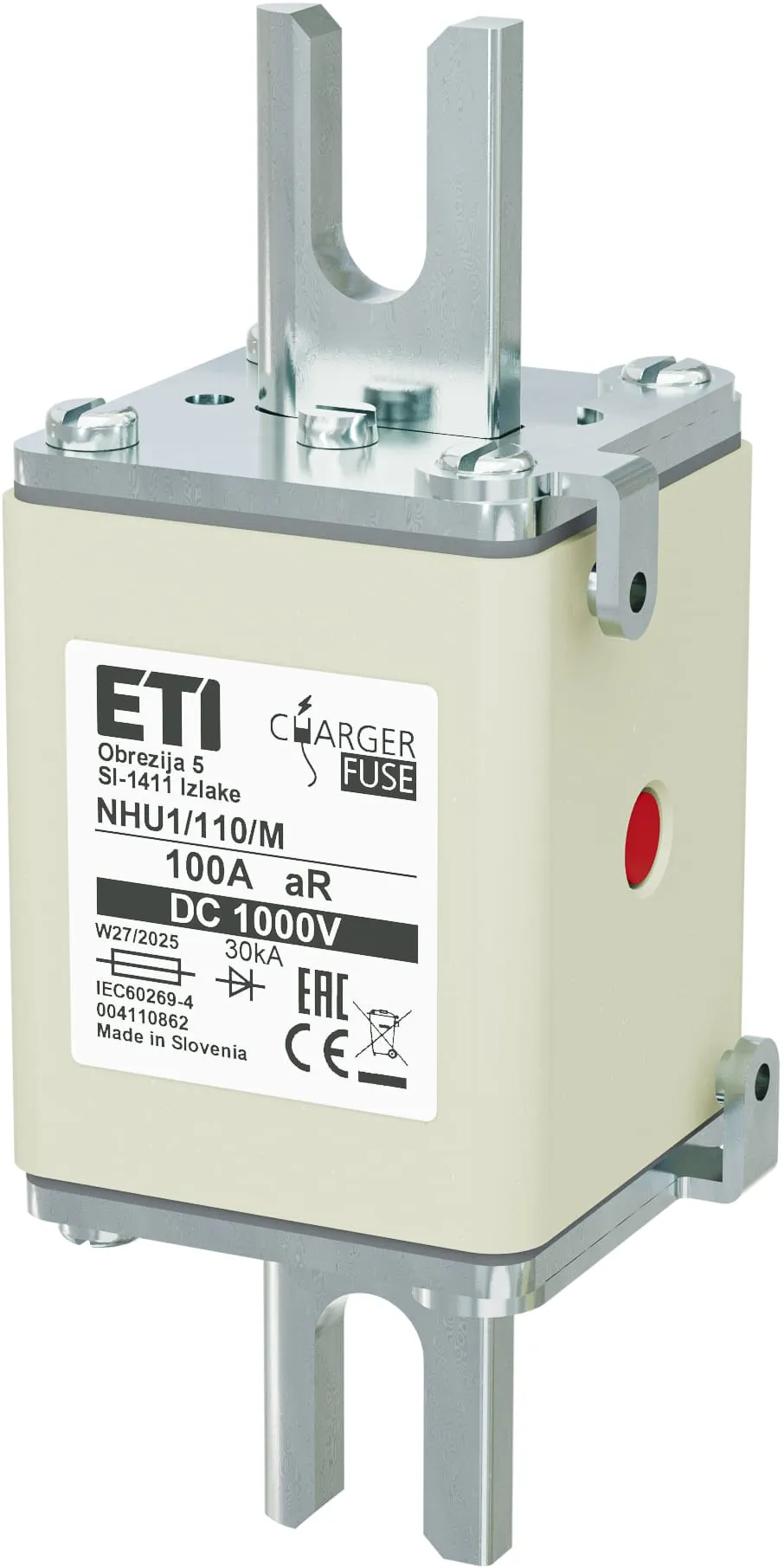 Saugikliai NHU1/110/M aR 100A/1000V DC 004110862