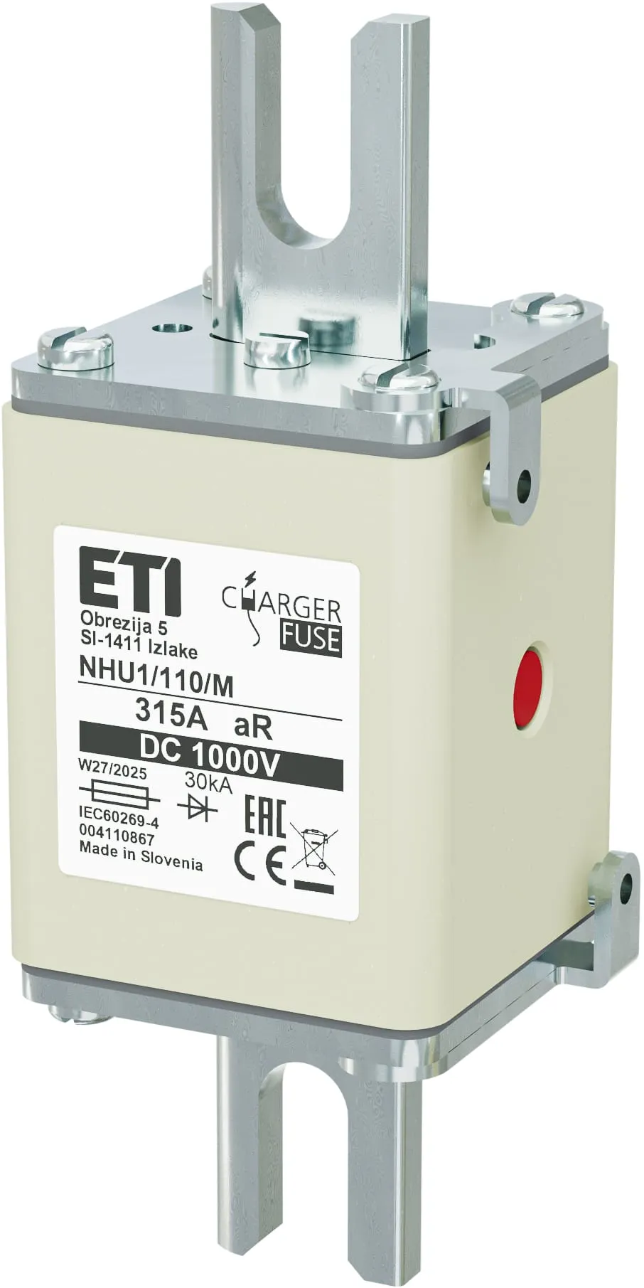 Saugikliai NHU1/110/M aR 315A/1000V DC 004110867