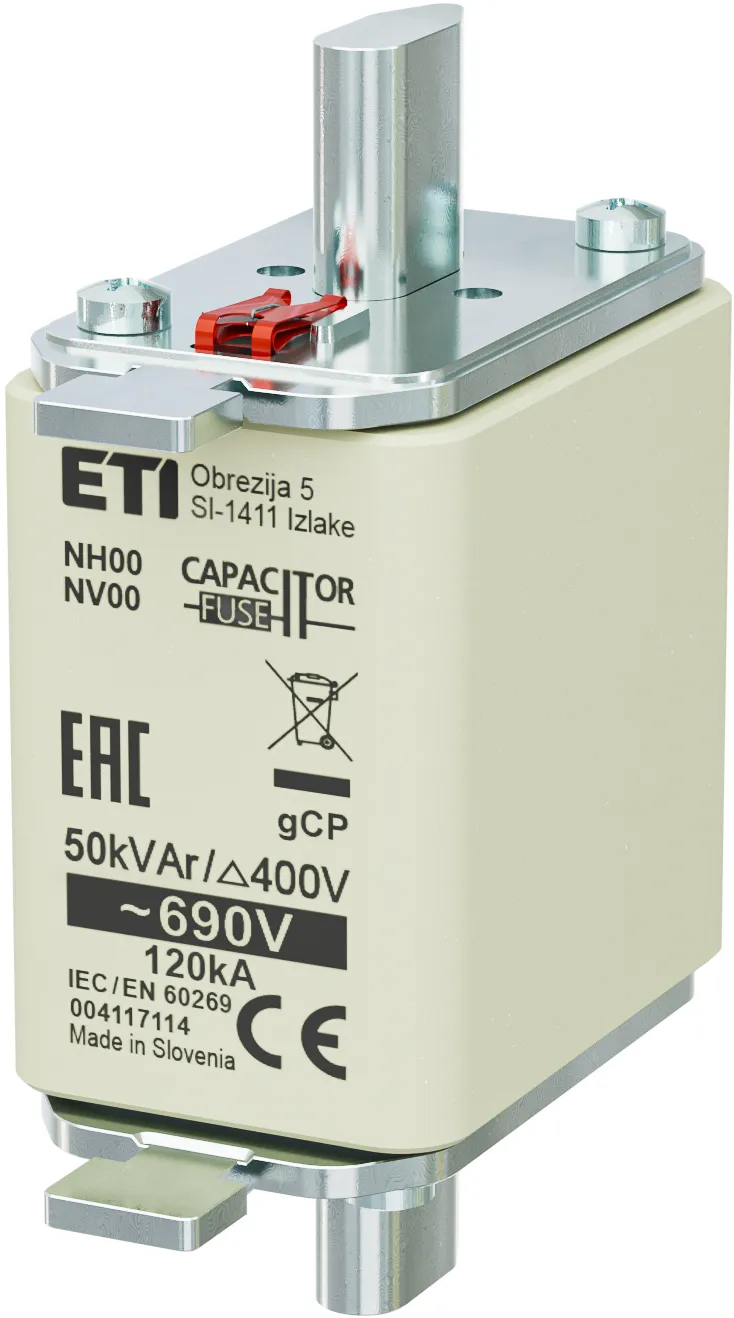 Saugikliai NH00 gCP 50kVAr/690V 004117114