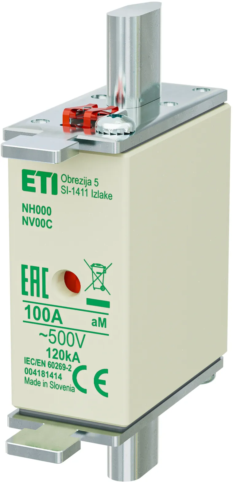Saugikliai NH000 aM 100A/500V 004181414