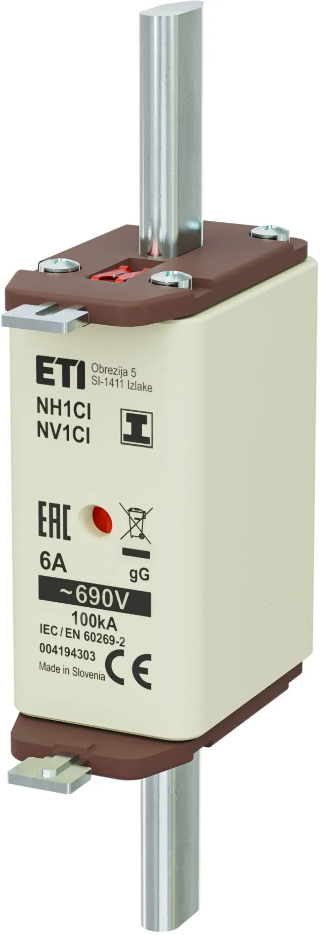 Saugikliai NH1C/I gG 6A/690V 004194303