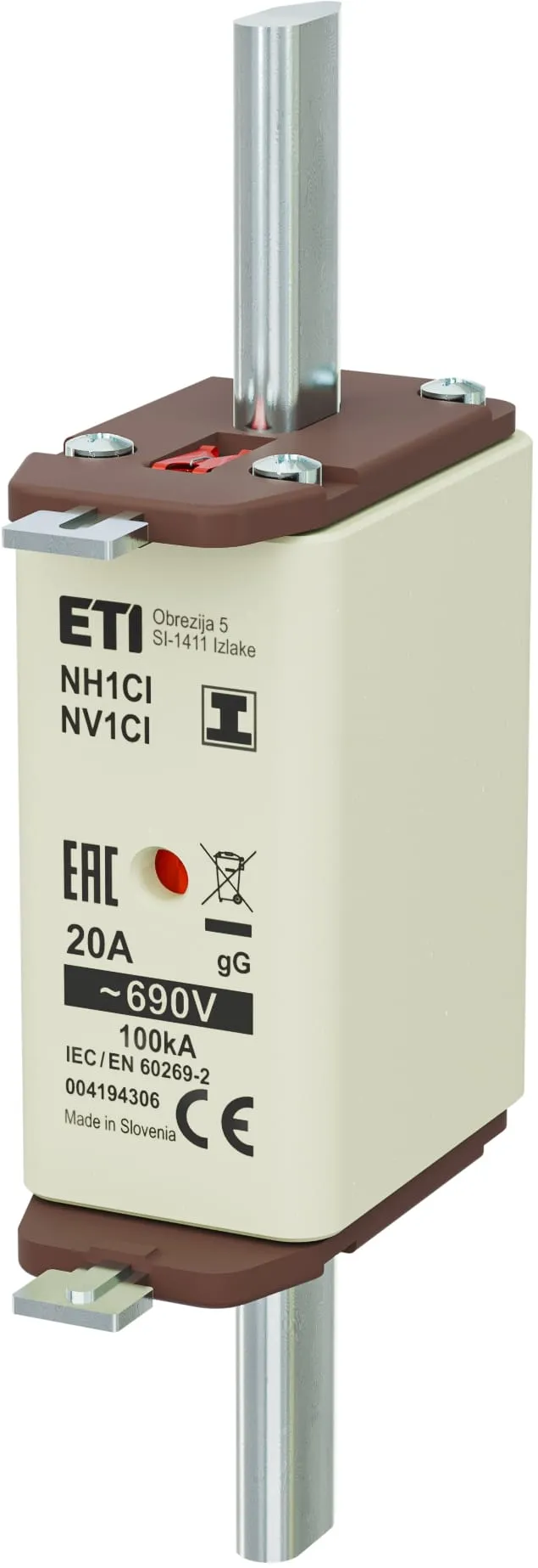 Saugikliai NH1C/I gG 20A/690V 004194306