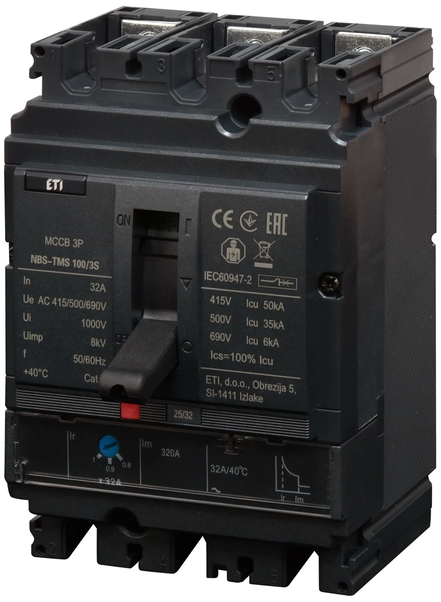 Pramoninis aut. jungiklis NBS-TMS 100/3S  32A 3P 004673022