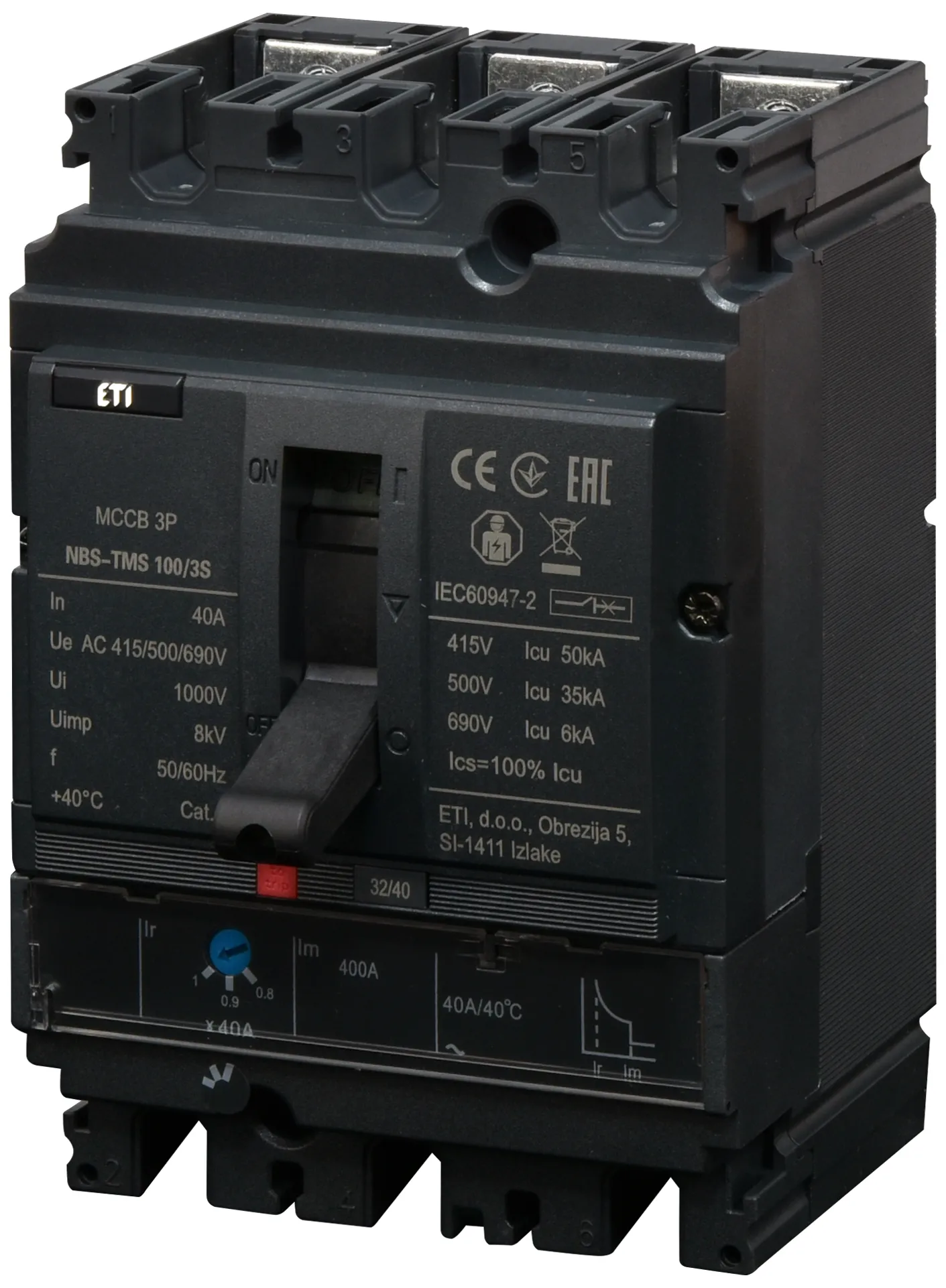 Pramoninis aut. jungiklis NBS-TMS 100/3S  40A 3P 004673023