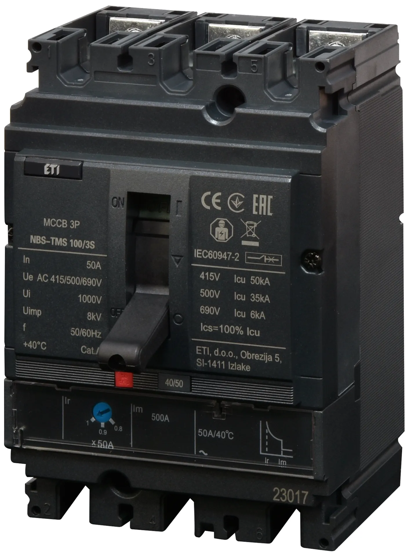 Pramoninis aut. jungiklis NBS-TMS 100/3S  50A 3P 004673024