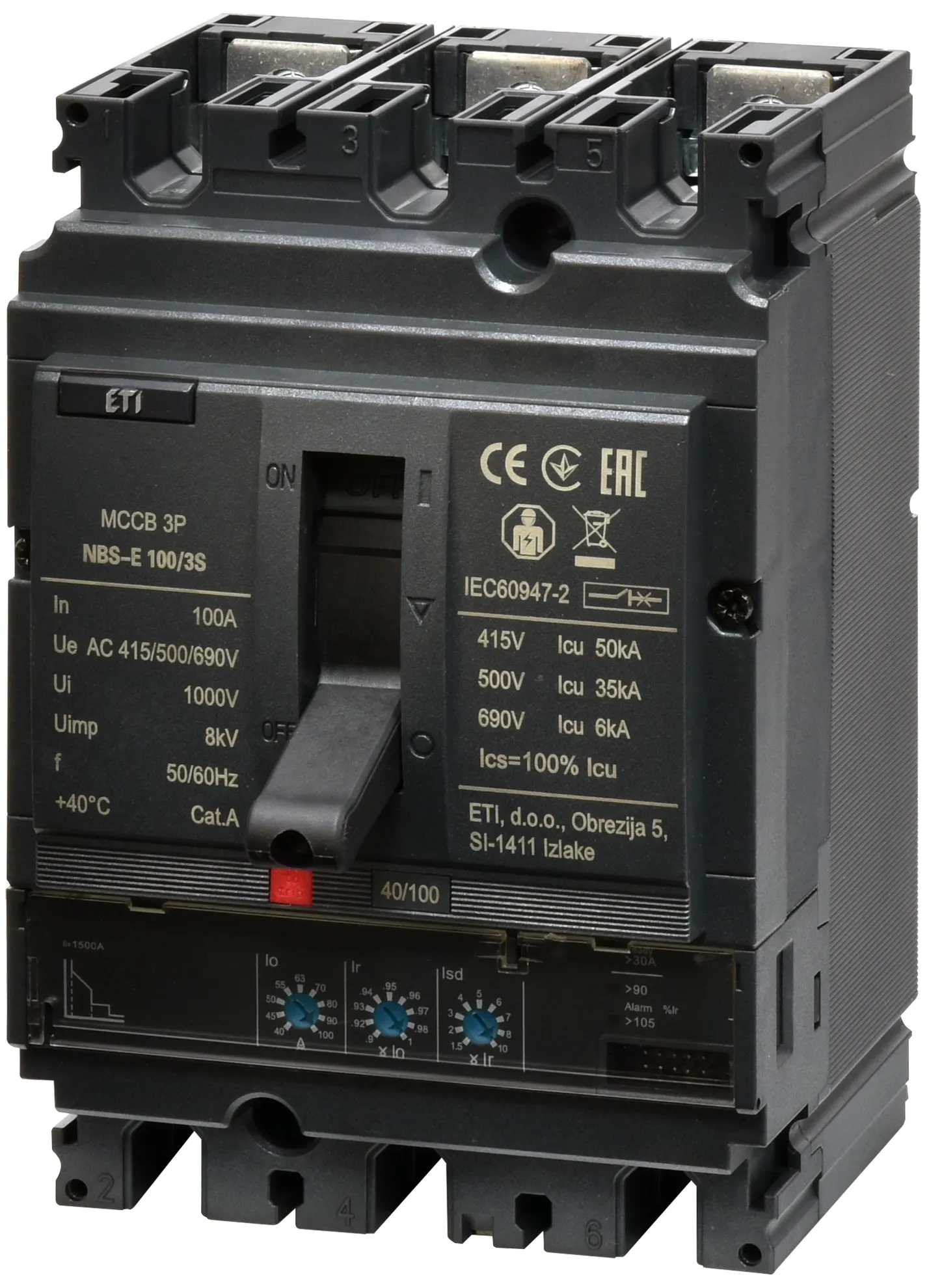 Pramoninis aut. jungiklis NBS-E 100/3S 100A 3P 004673043