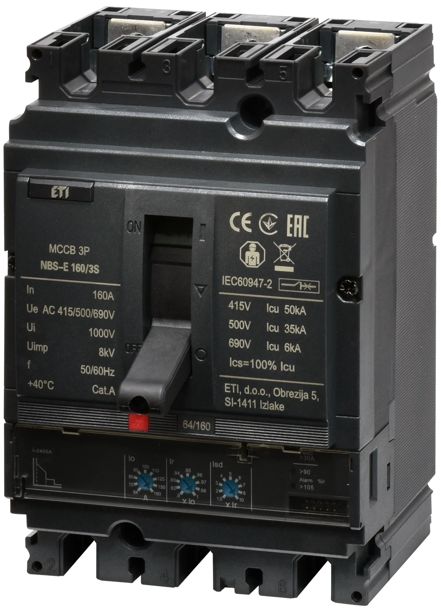 Pramoninis aut. jungiklis NBS-E 160/3S 160A 3P 004673057