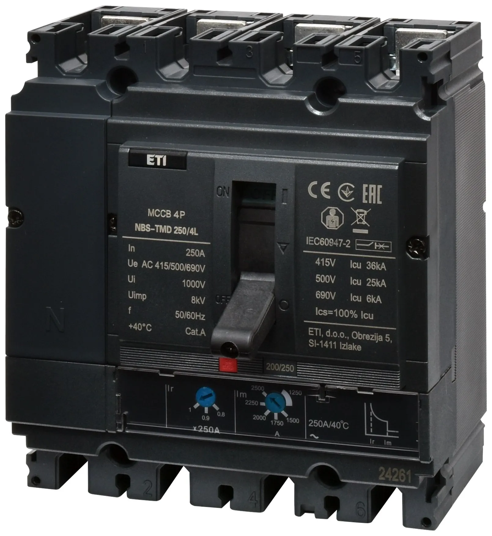 Pramoninis aut. jungiklis NBS-TMD 250/4L 200A 4P 004673073