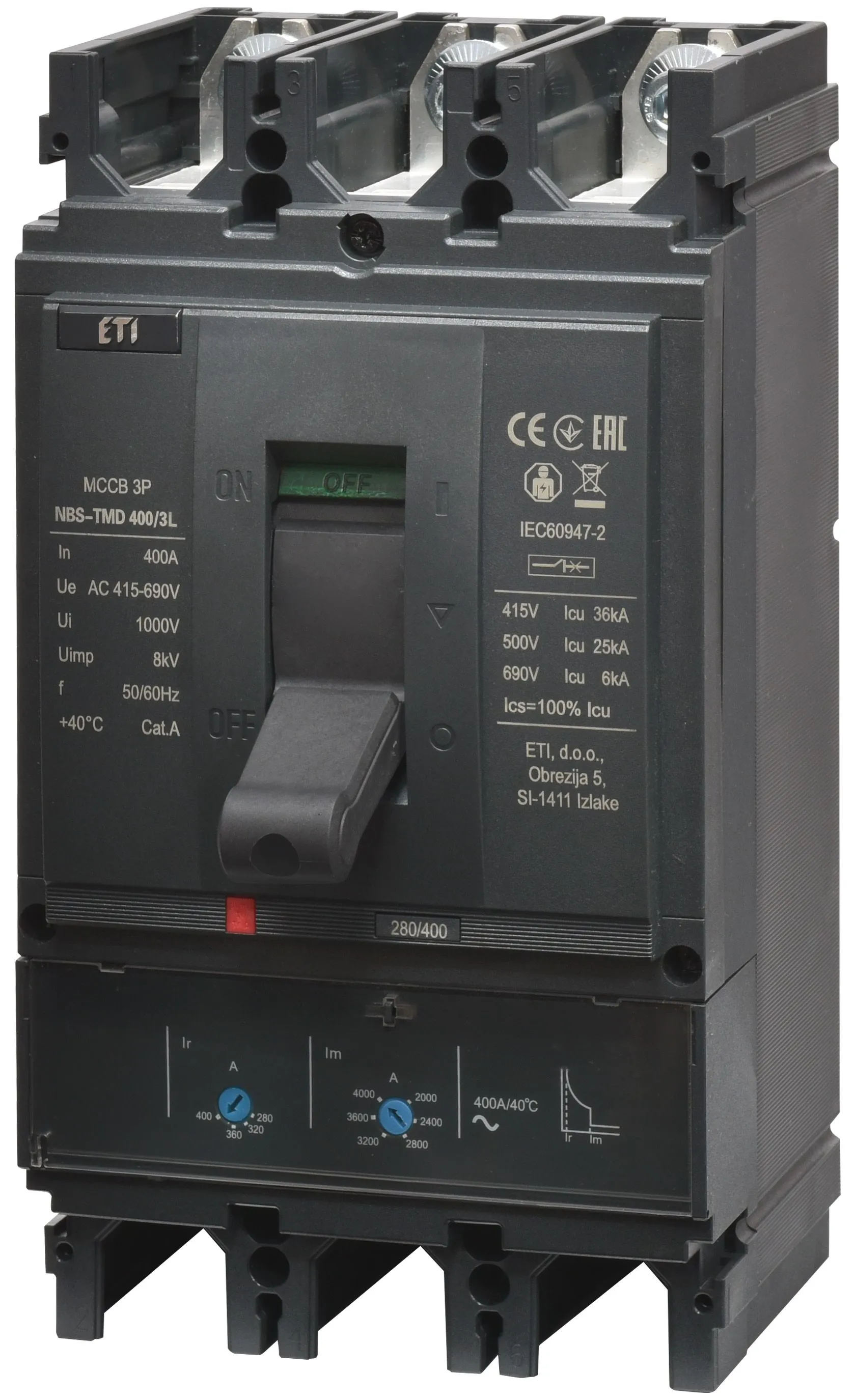 Pramoninis aut. jungiklis NBS-TMD 400/3L 400A 3P 004673102